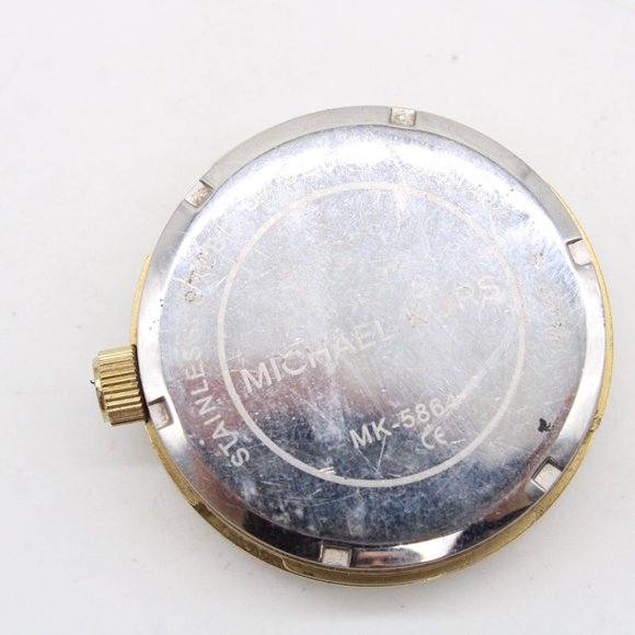 MIchael Kors Watch Face Gold Tone Stainless Steel Classic Big Logo Dial - Picture 4 of 4